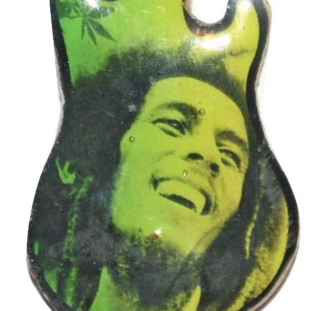 Wooden Bob Marley Pendant Black Cord Necklace